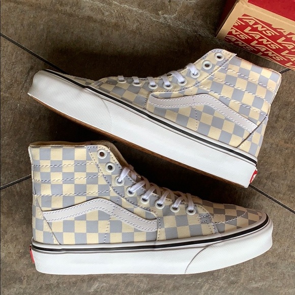 •• VANS Sk8-Hi TAPERED CHECKERBOARD Zenbl/TRWht men’s - Picture 16 of 16